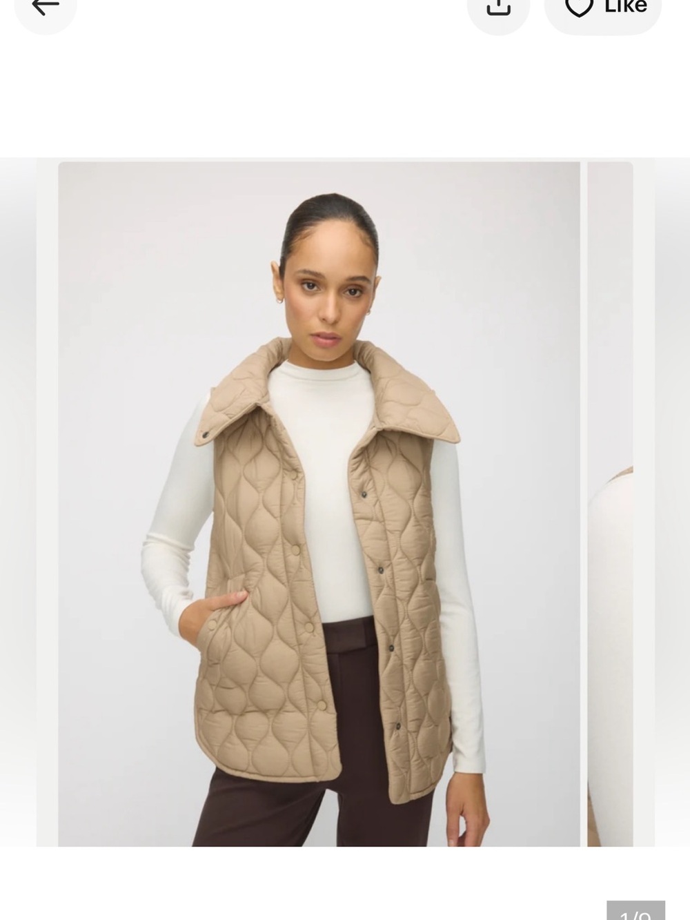 NWOT Kit and Ace Beige Quilted Sleeveless Vest